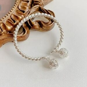 Open Bangle, sterling silver plated.